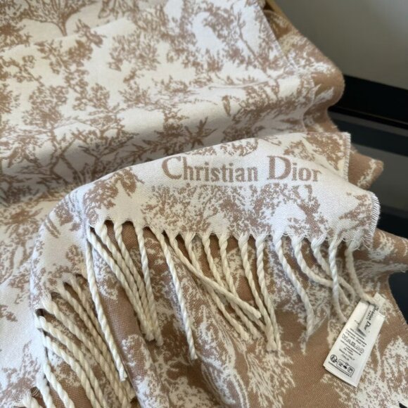 DIOR pattern print wool yarn scarf for women pink - Picture 6 of 9